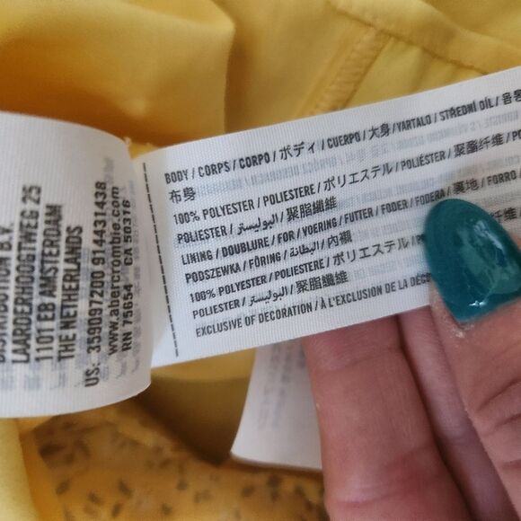 Hollister Spaghetti‎ Strap Wrap Dress Yellow Floral Size Small - Picture 8 of 12